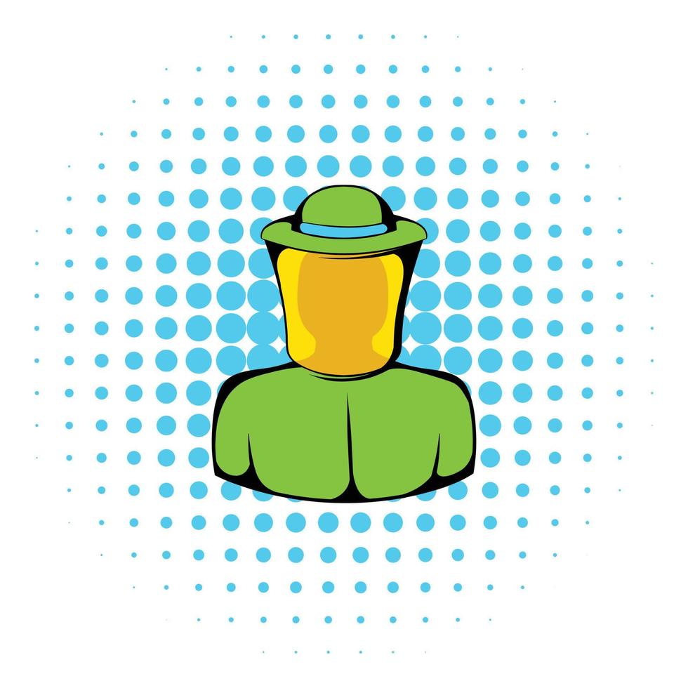 Apiarist icon, comics style vector
