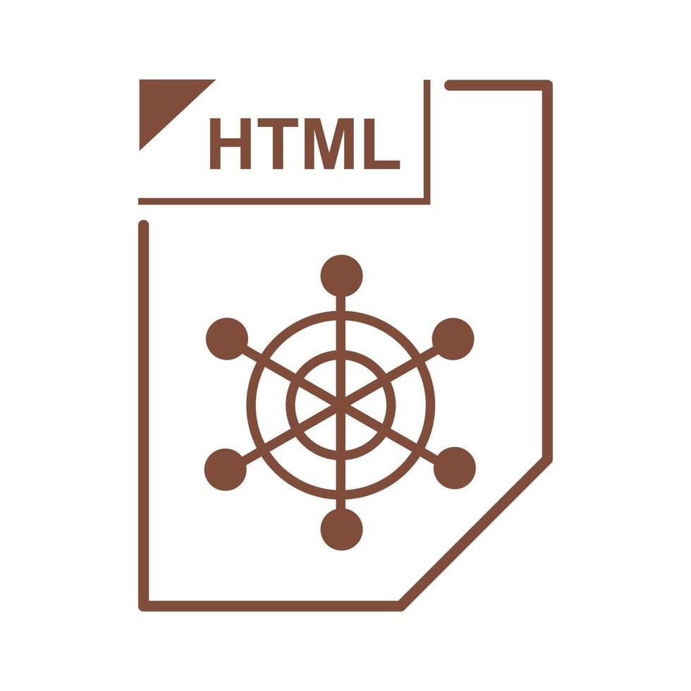 HTML file icon, cartoon style vector