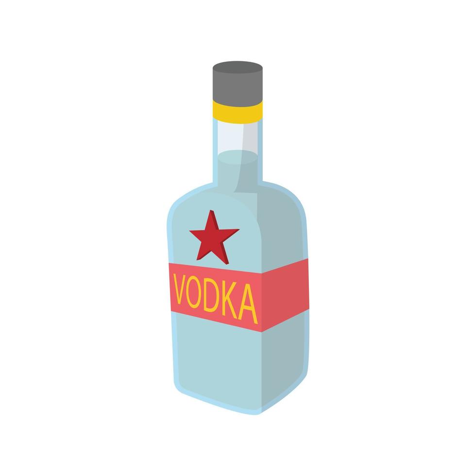 icono de botella de vodka, estilo de dibujos animados vector