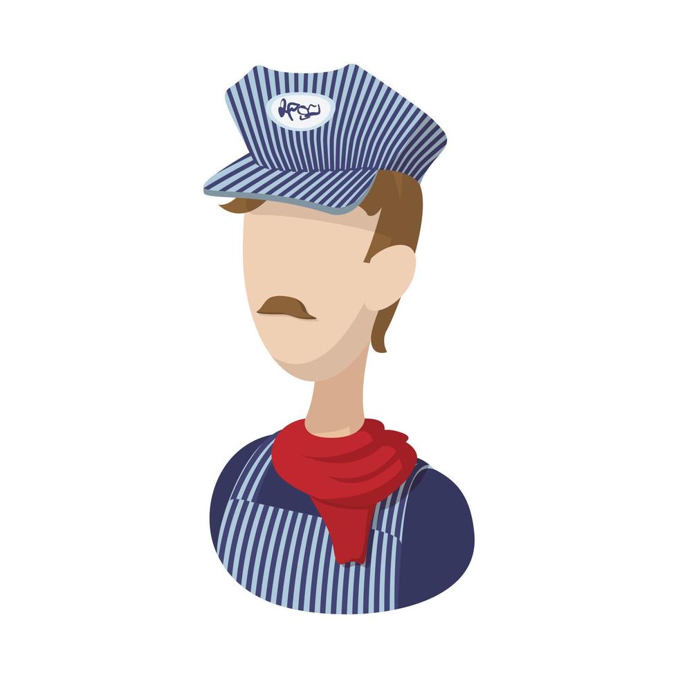 Train conductor cartoon icon vector