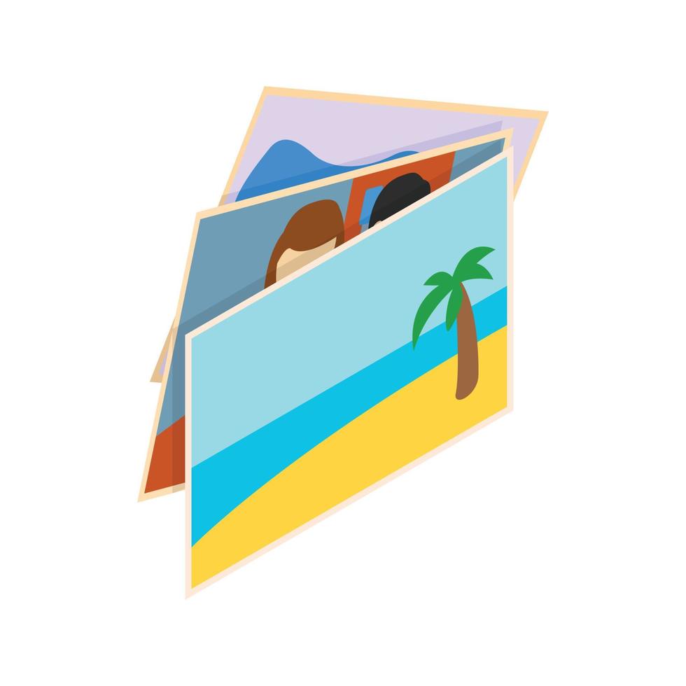 Stack of photos icon, isometric 3d style vector