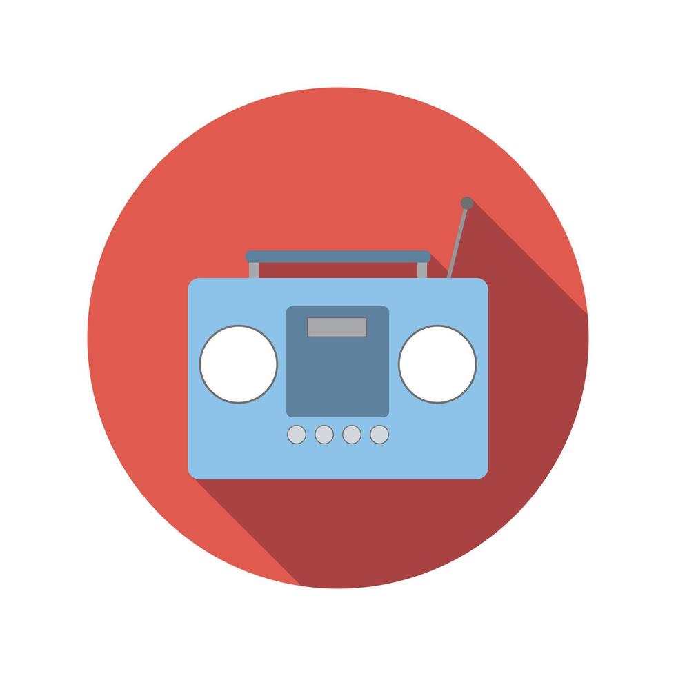 Boom box or radio cassette tape player flat icon vector