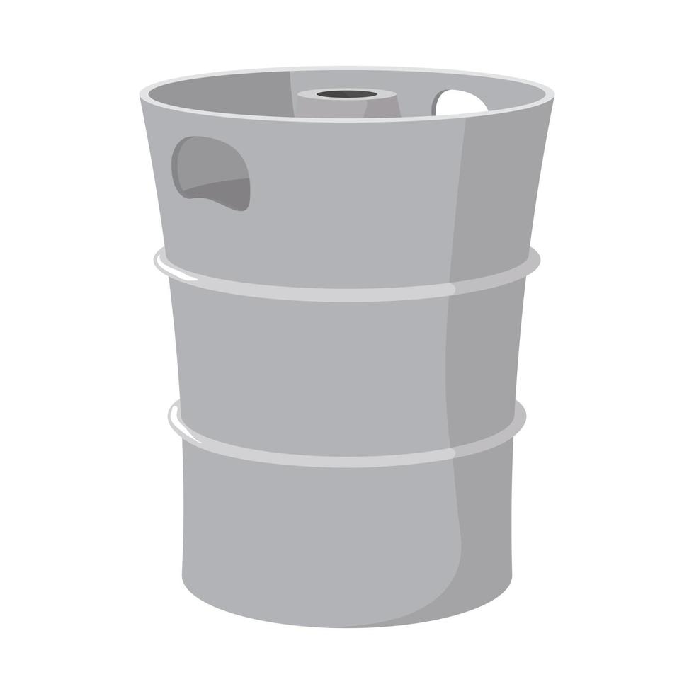 Metal beer keg cartoon icon vector