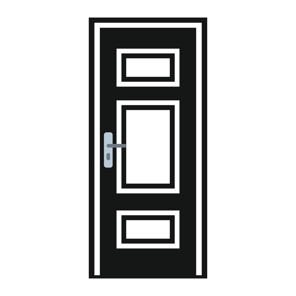 Wooden door icon, simple style vector