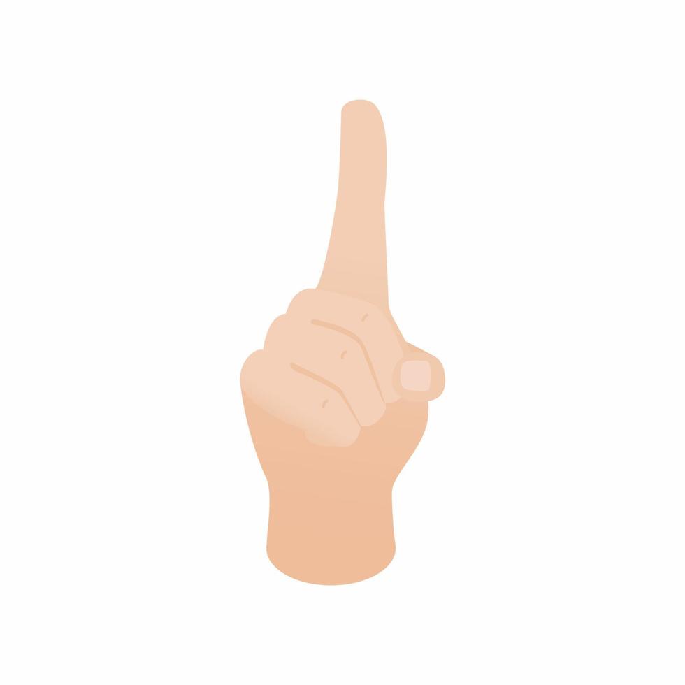 Forefinger up gesture icon, isometric 3d style vector