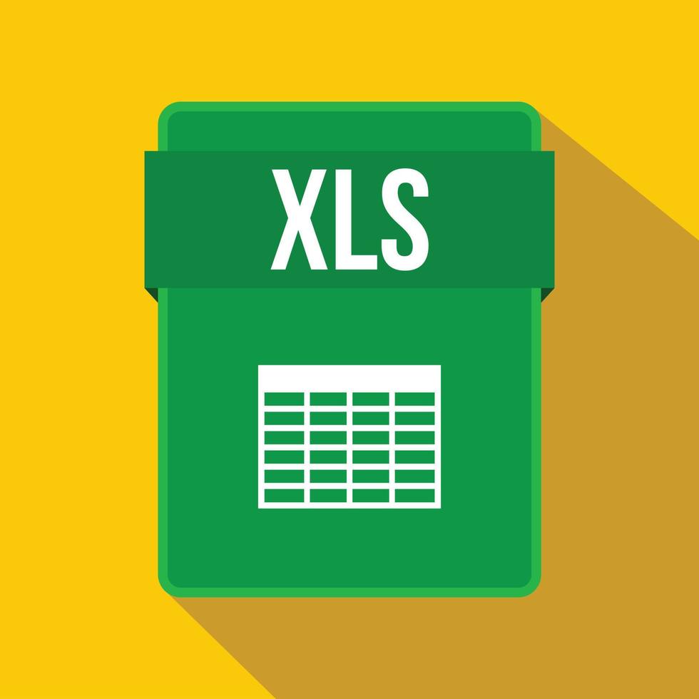 icono de archivo xls, estilo plano vector