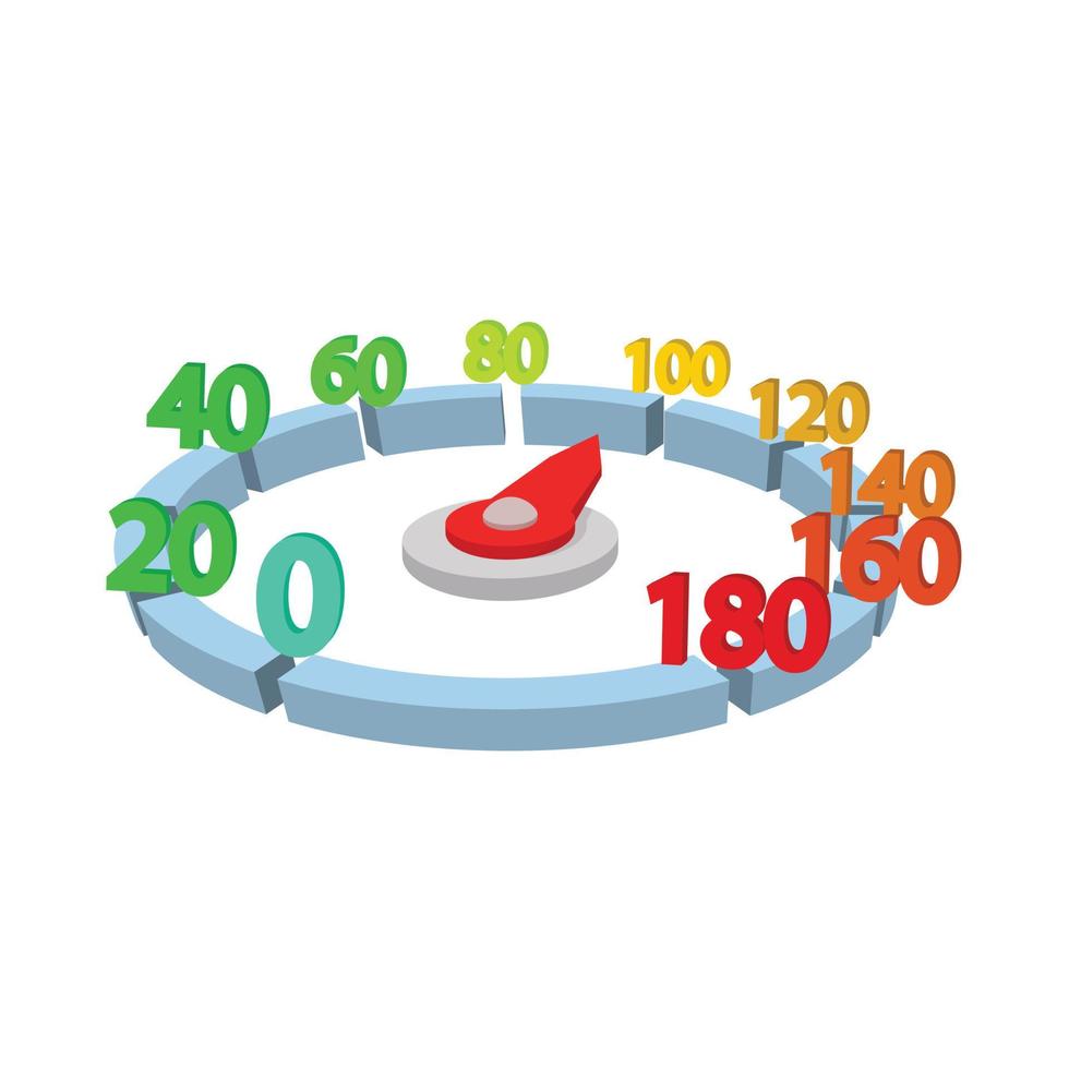 Measuring device with scale icon, cartoon style vector