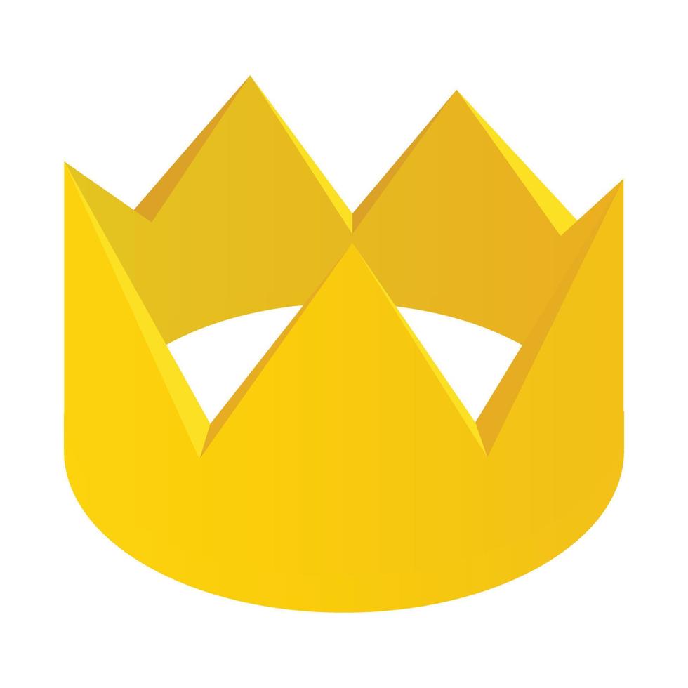 Gold crown isometric 3d icon vector