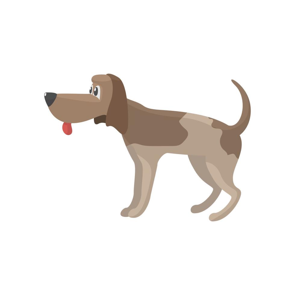 Shorthaired dog cartoon icon vector