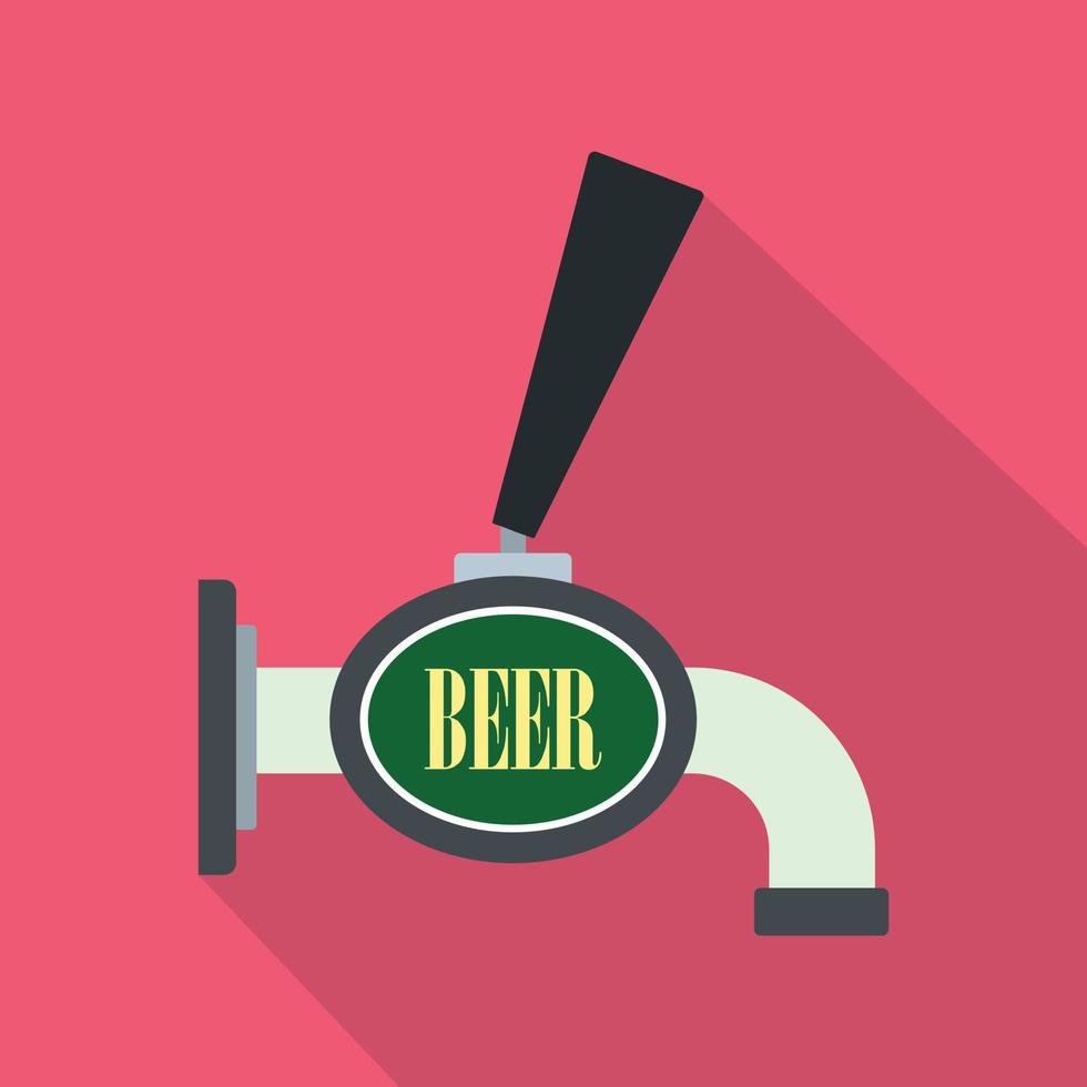 Beer tap icon, flat style vector