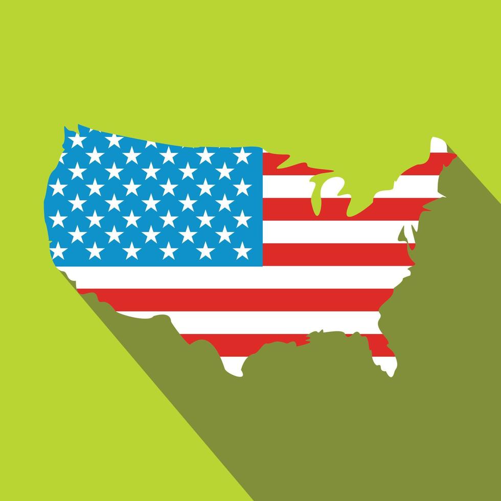 USA map flag flat icon vector