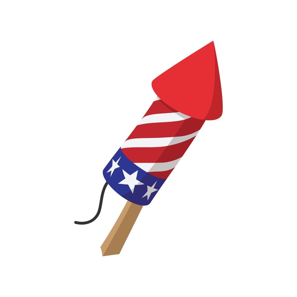 popper de fiesta en el icono de colores de la bandera americana vector