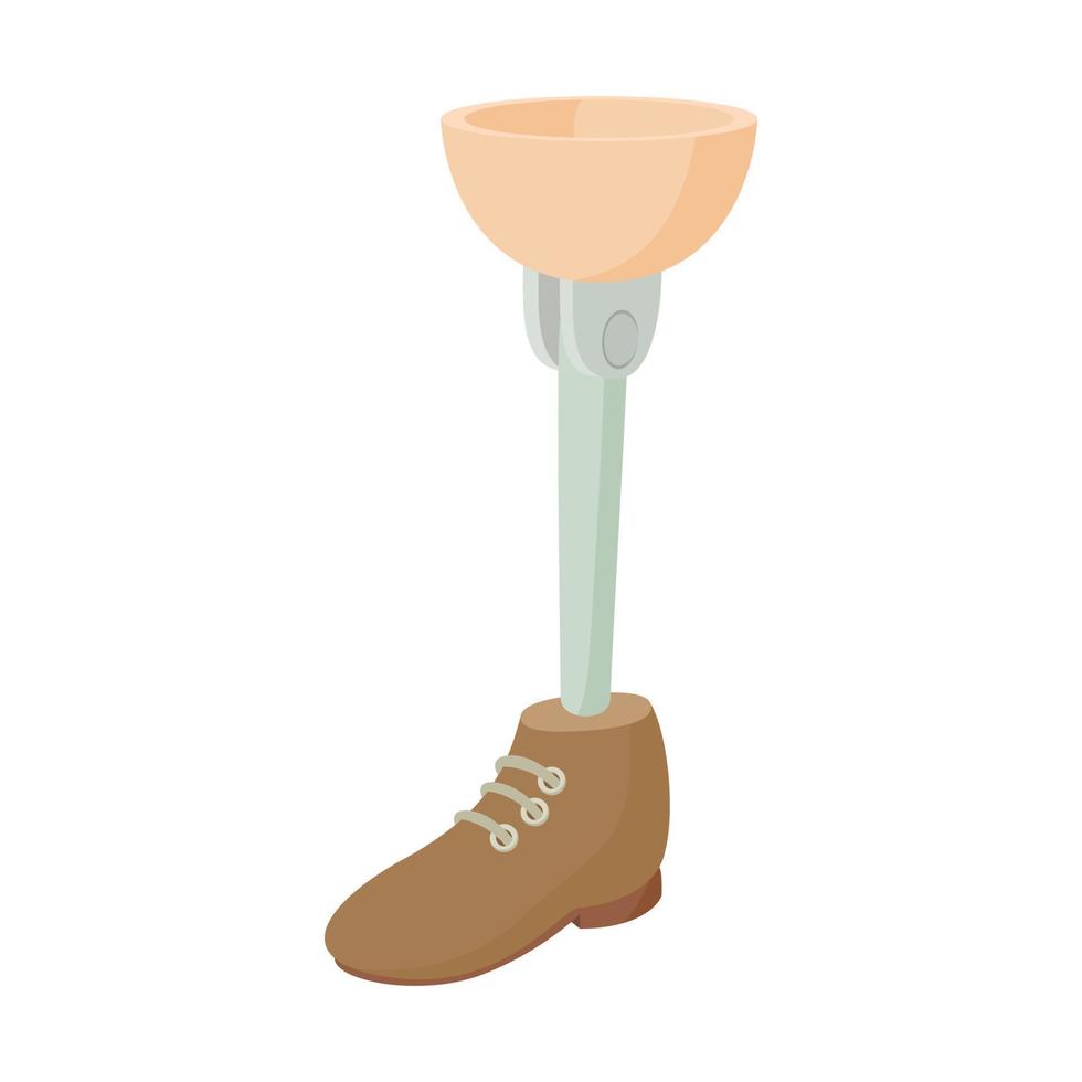 Prosthetic leg icon, cartoon style vector