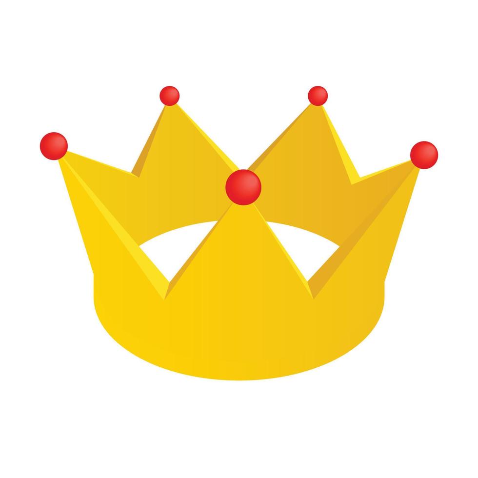 Golden crown isometric 3d icon vector