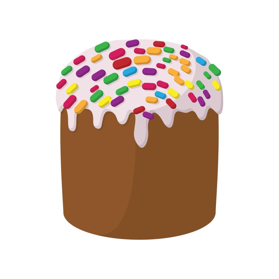 Traditional Easter cake with glace icing icon vector