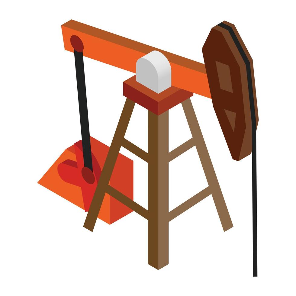 Oil pump isometric 3d icon vector