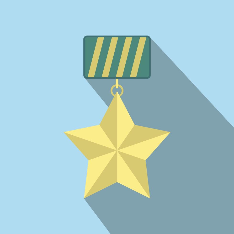 estrella, medalla, plano, icono vector