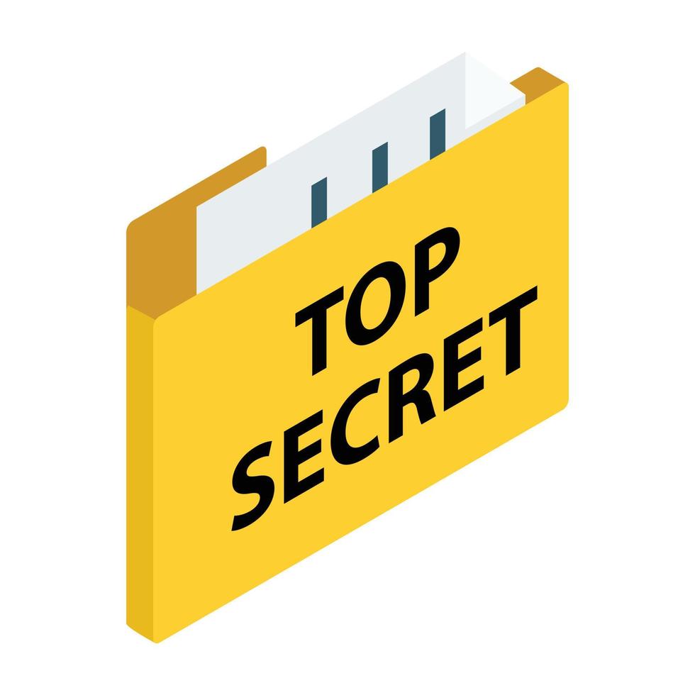 Top secret package isometric 3d icon vector