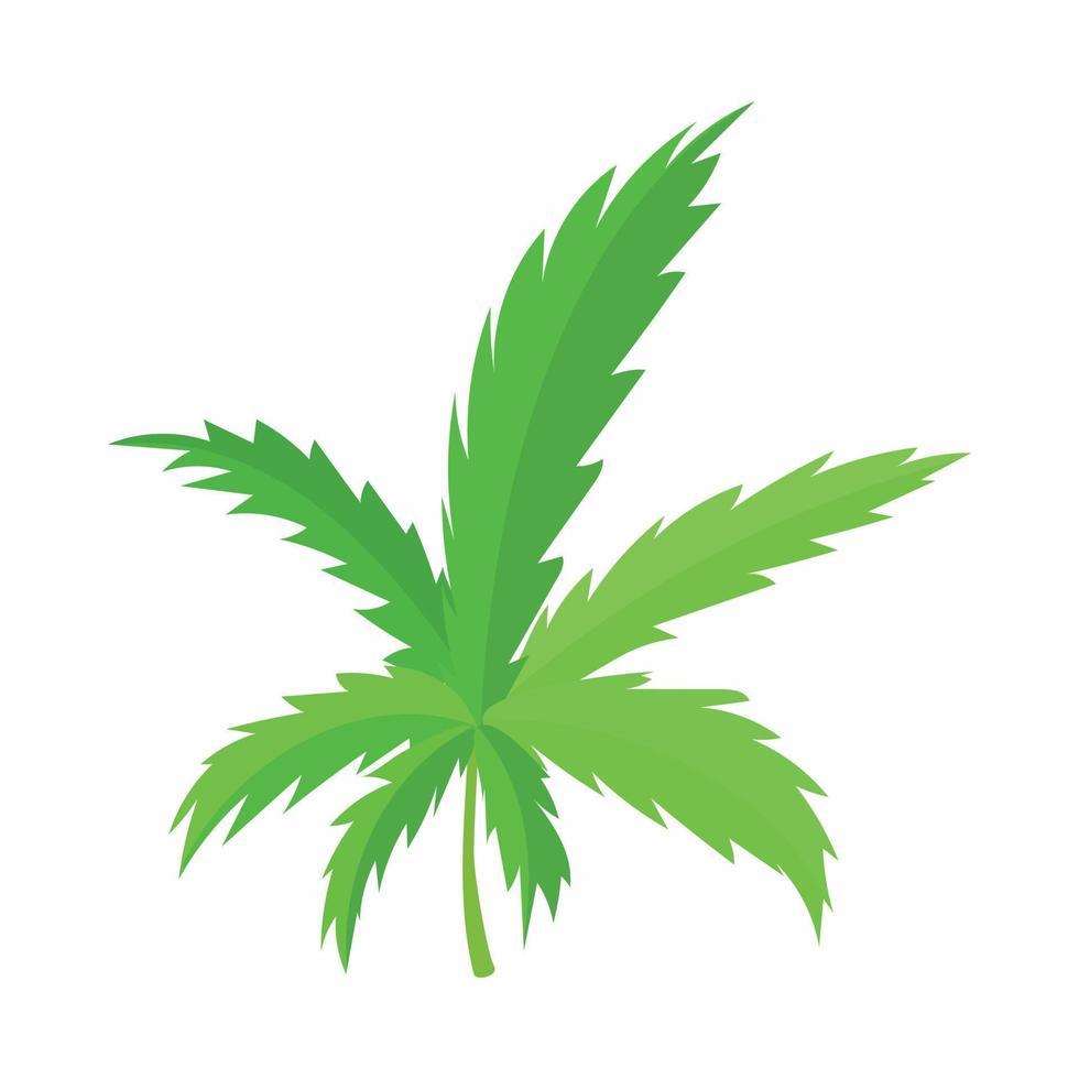 icono de hoja de marihuana, estilo de dibujos animados vector