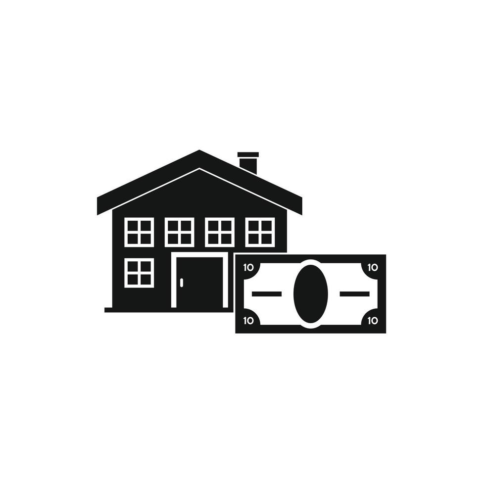 House and banknote icon, simple style vector