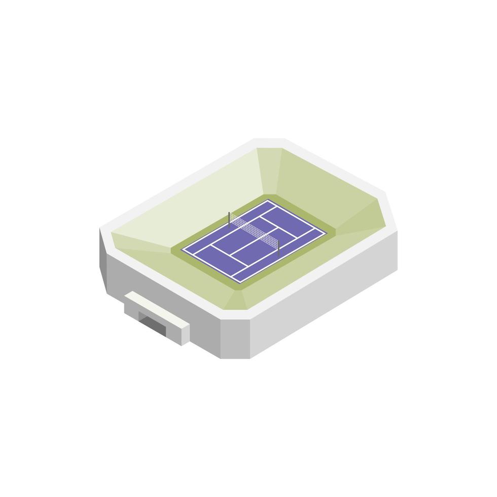 icono 3d isométrico del estadio de tenis vector