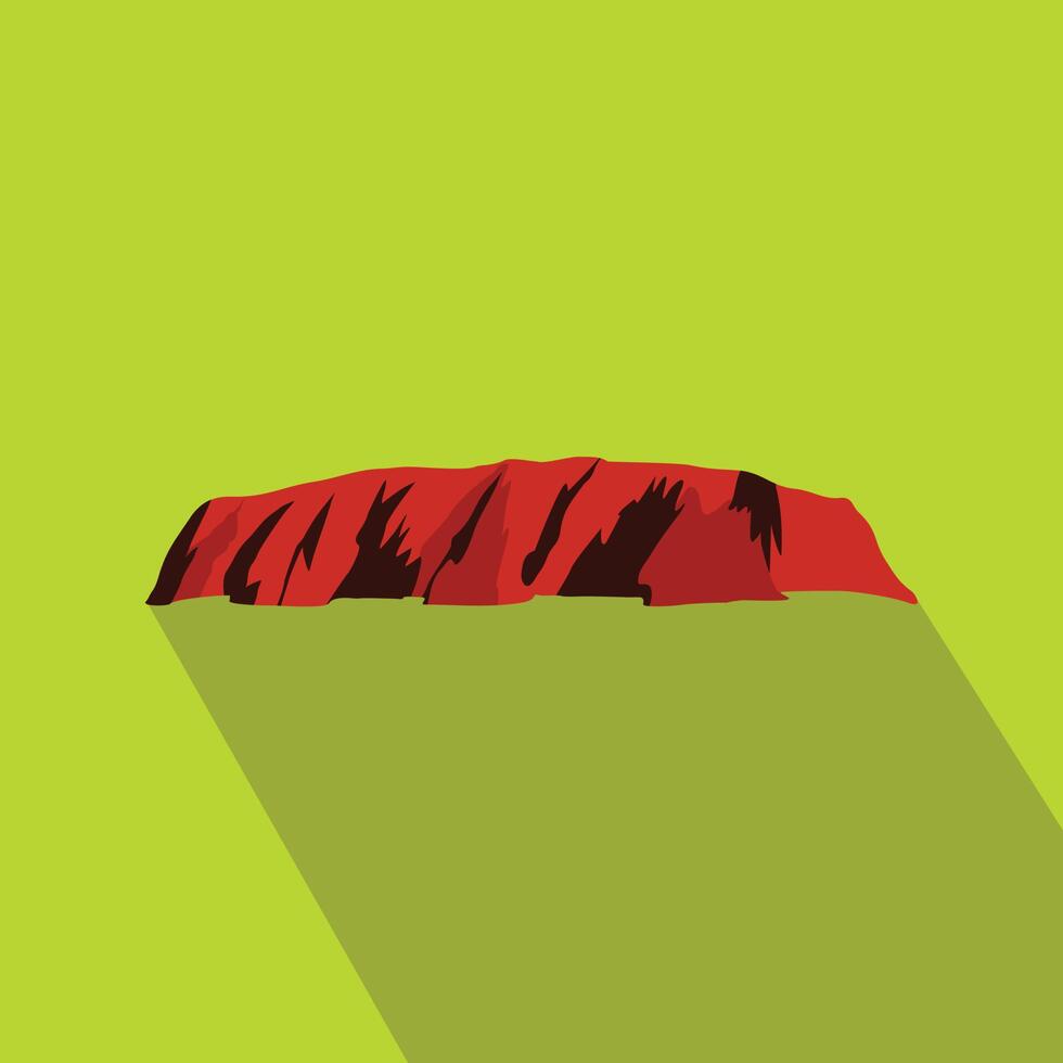 majestuoso icono de uluru, estilo plano vector