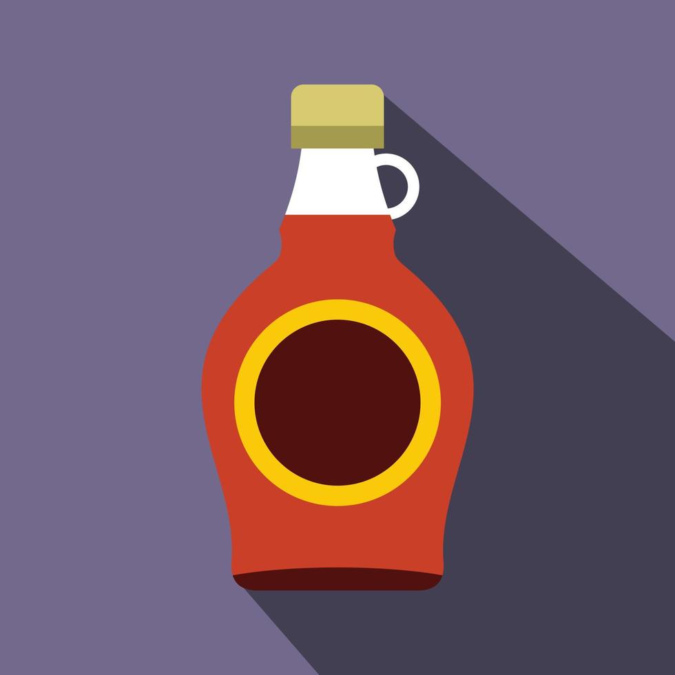 Bottle of maple syrup icon, flat style vector