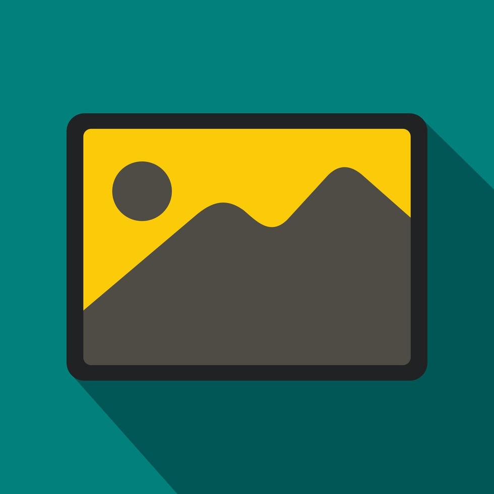 Photo frame icon, flat style vector