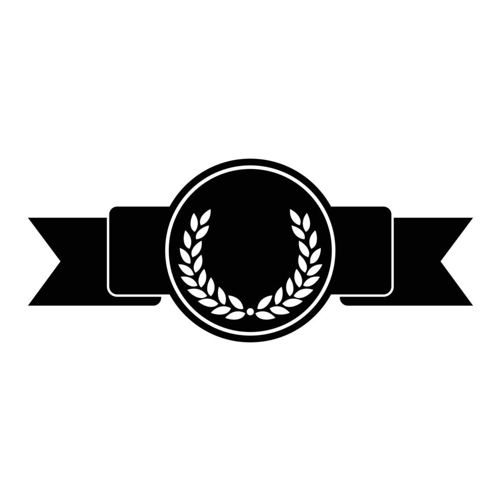 Medal black simple icon vector