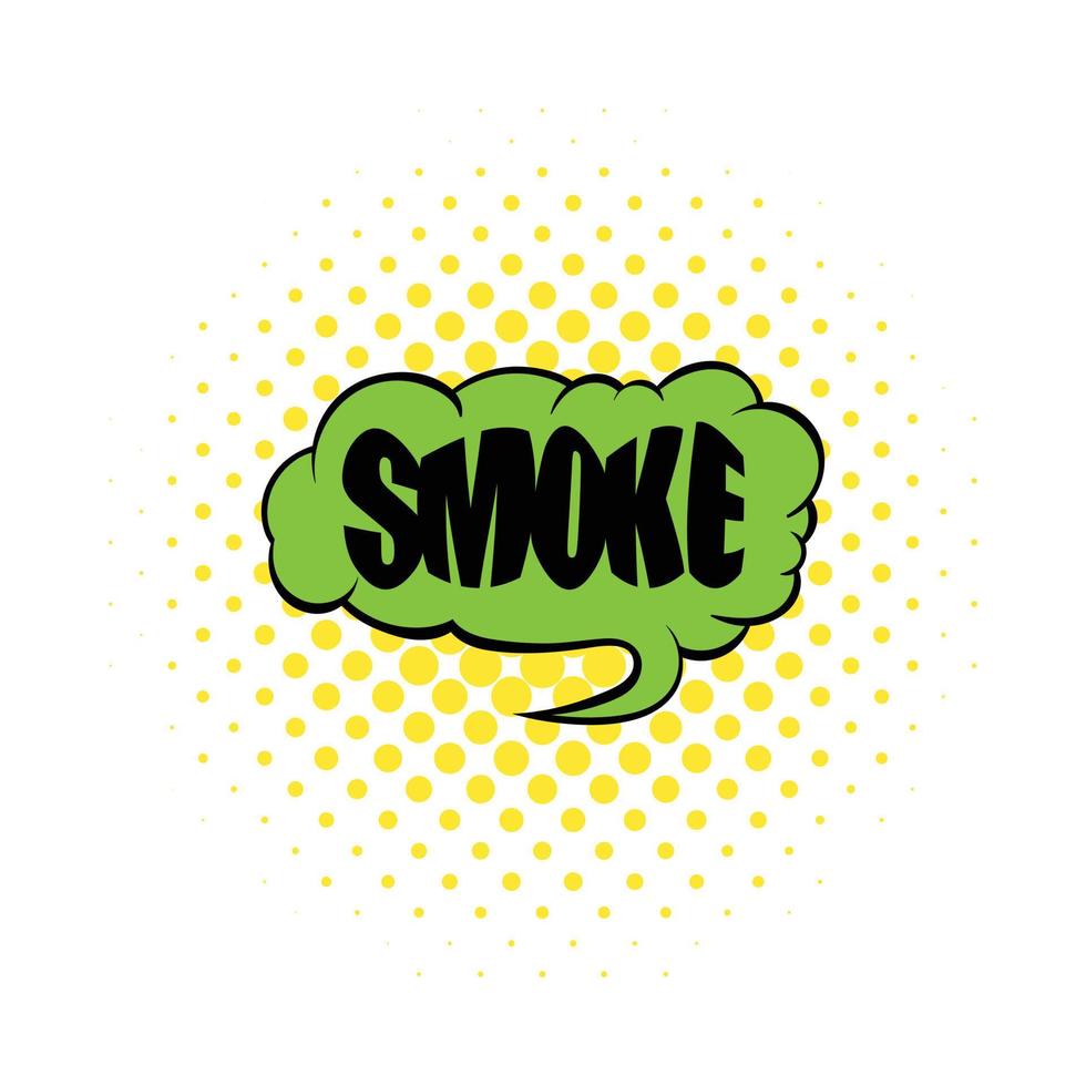 Smoke word icon, comics style vector