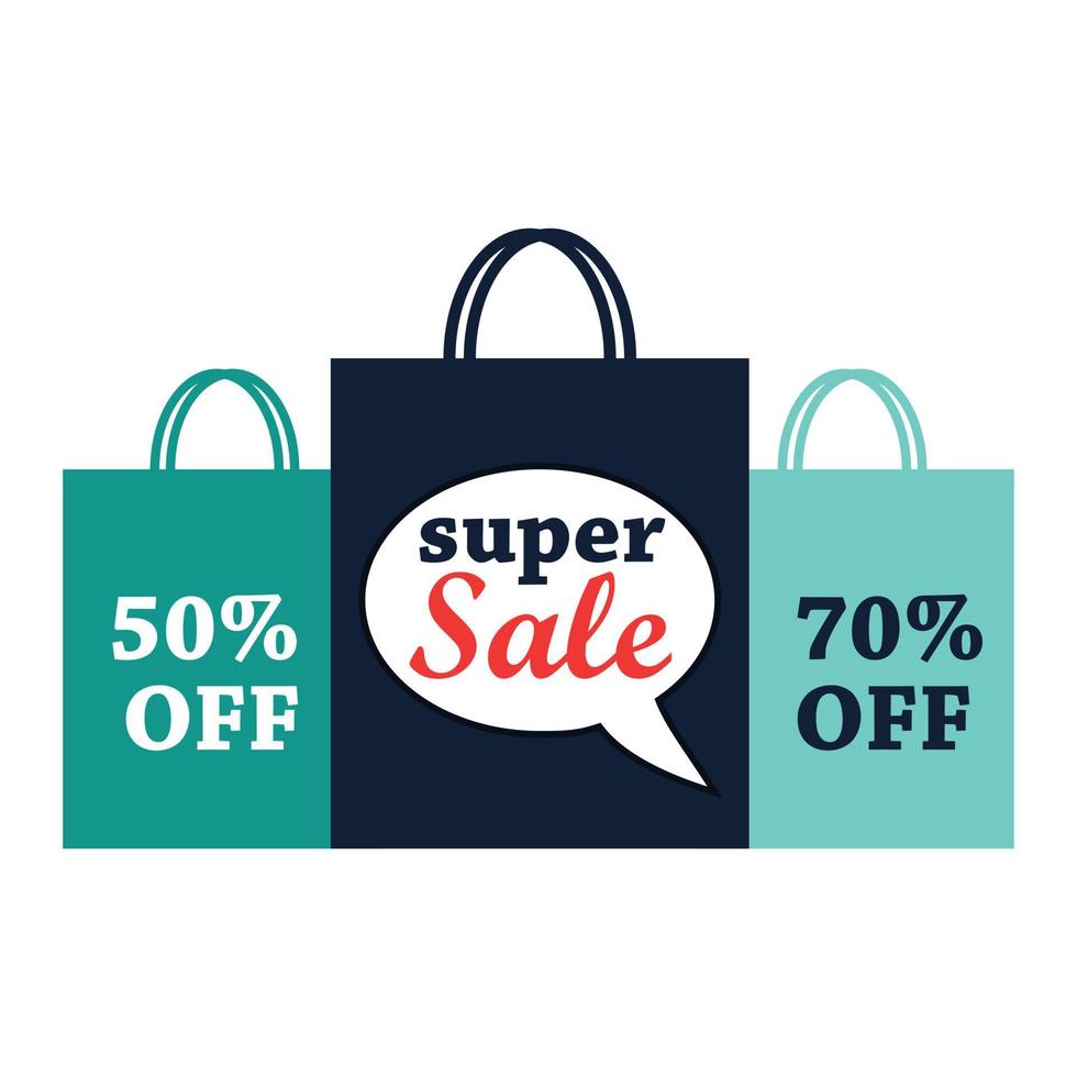 Super sale flat illustration vector