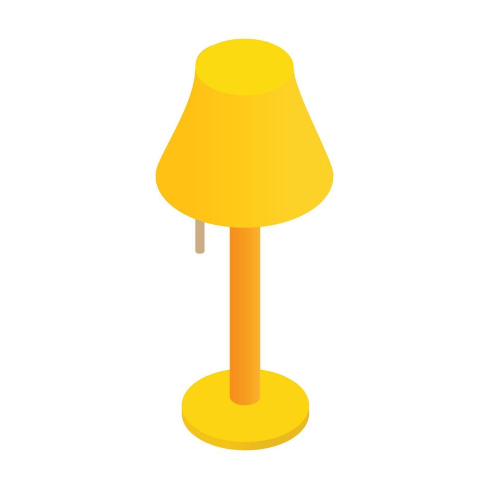 lámpara de pie icono 3d isométrica vector