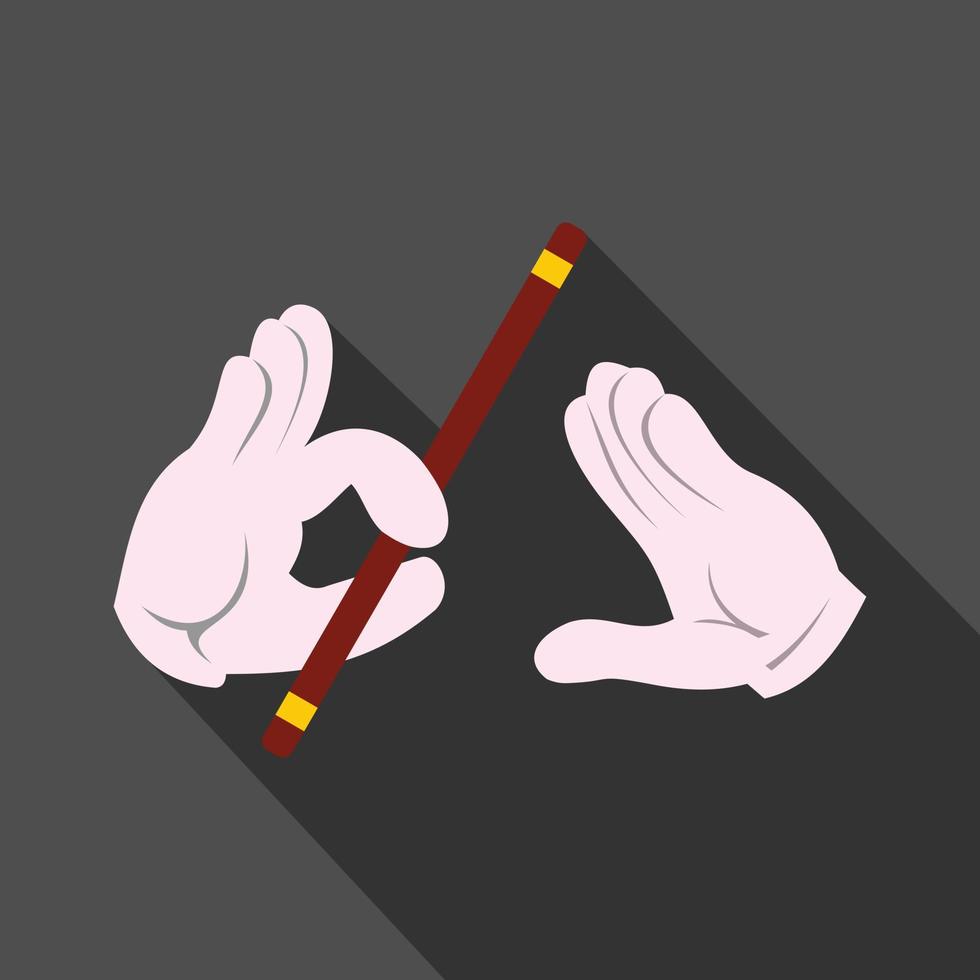 Magician hands with stick icon vector