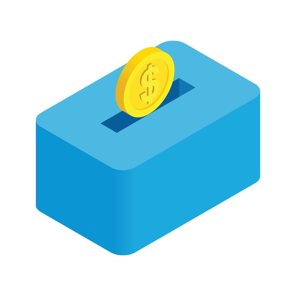 Money bank isometric 3d icon isolated vector