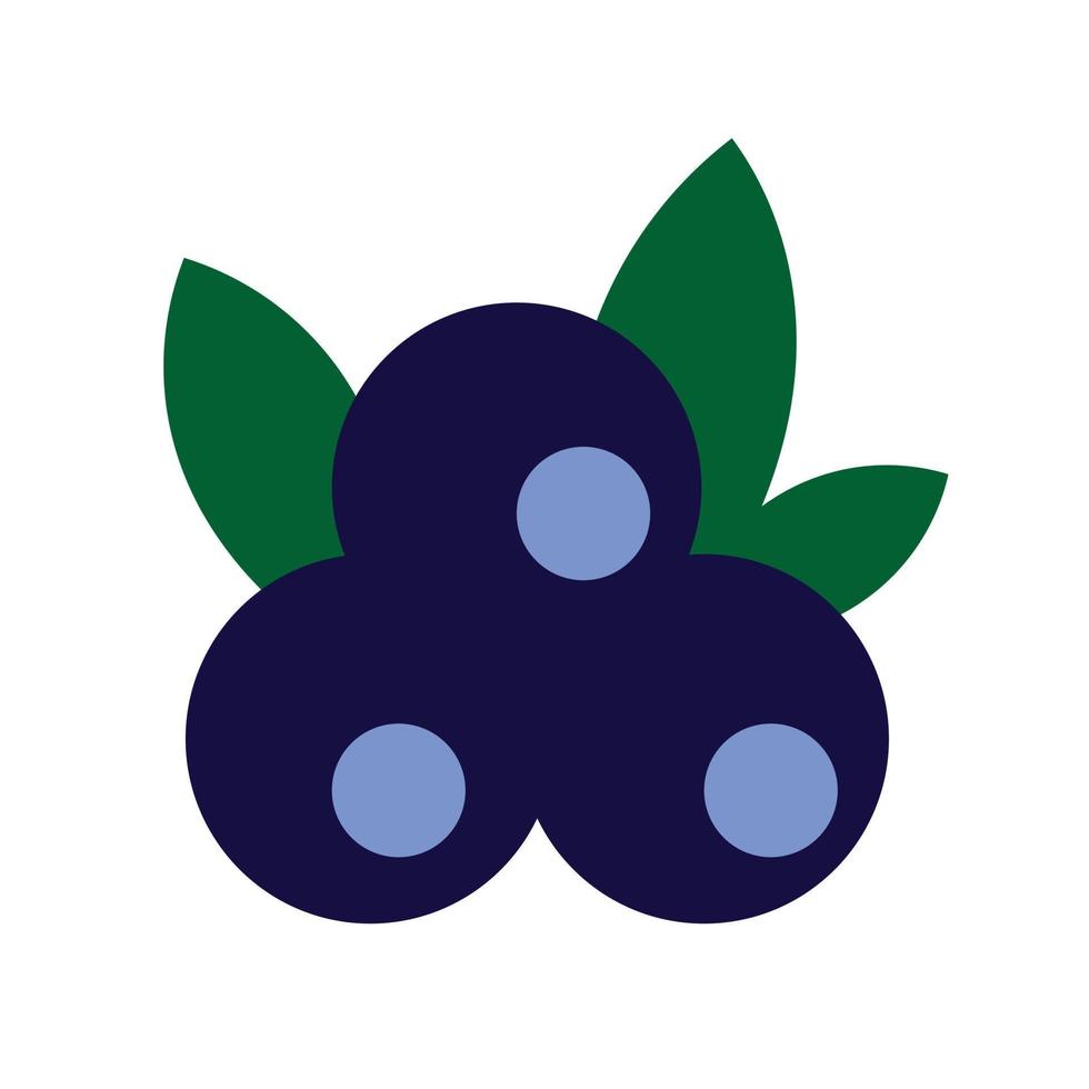 Blueberries flat icon vector