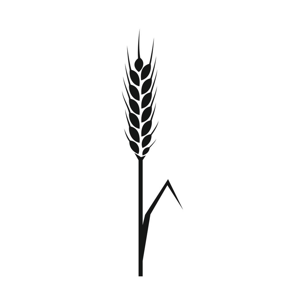 Rye ear icon, simple style vector