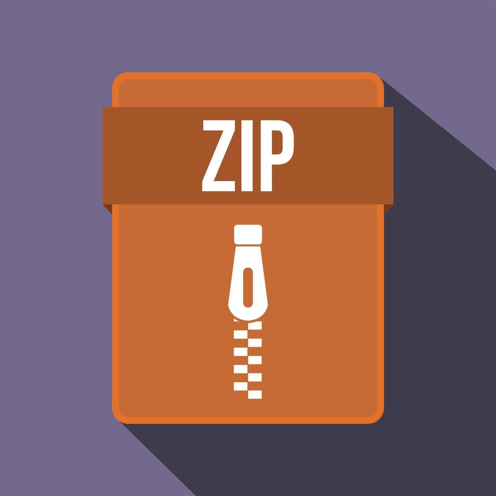 icono de archivo zip, estilo plano vector