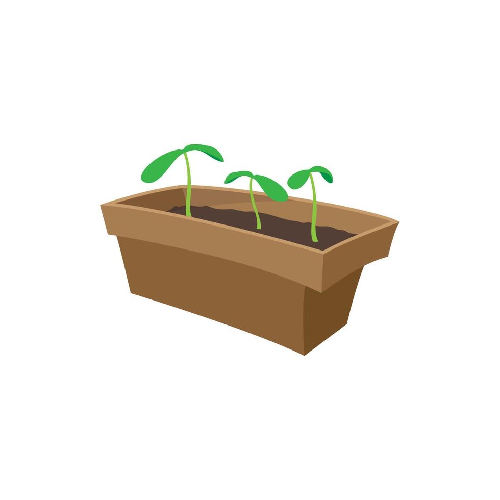 Seedling icon, cartoon style vector