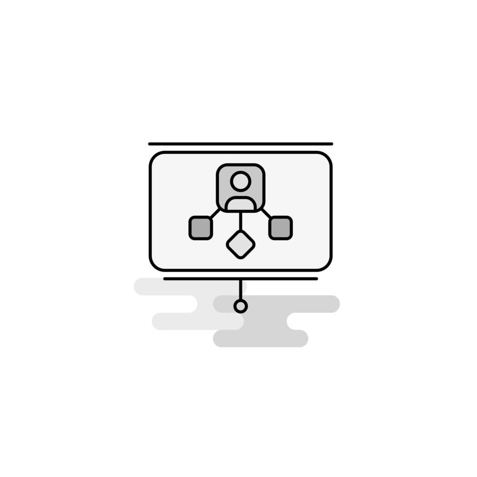 Presentation Web Icon Flat Line Filled Gray Icon Vector