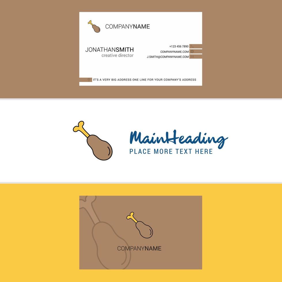 Beautiful Chicken lollypop Logo and business card vertical Design Vector