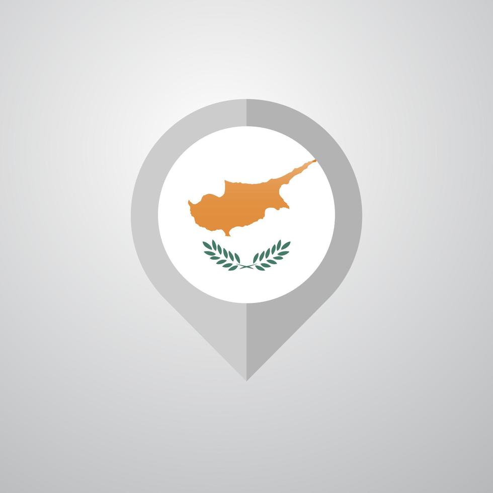 Map Navigation pointer with Cyprus flag design vector