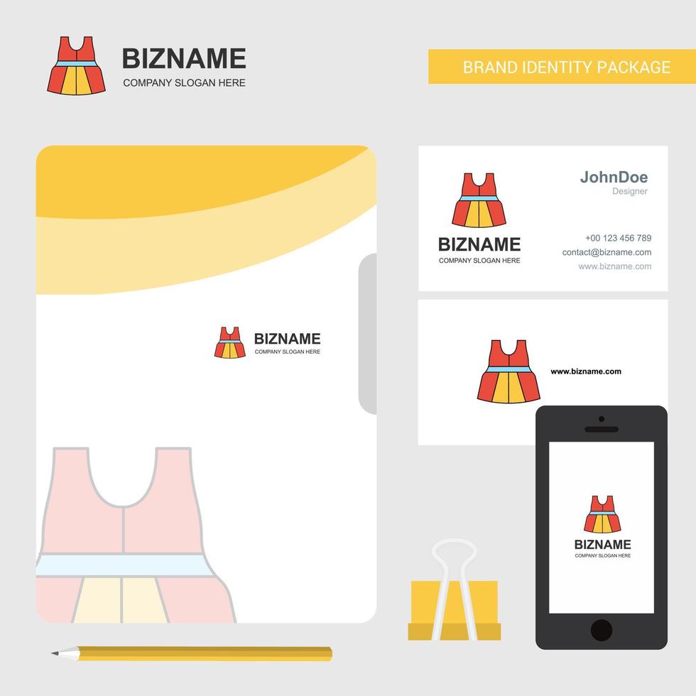 Dress Business Logo File Cover Visiting Card and Mobile App Design Vector Illustration