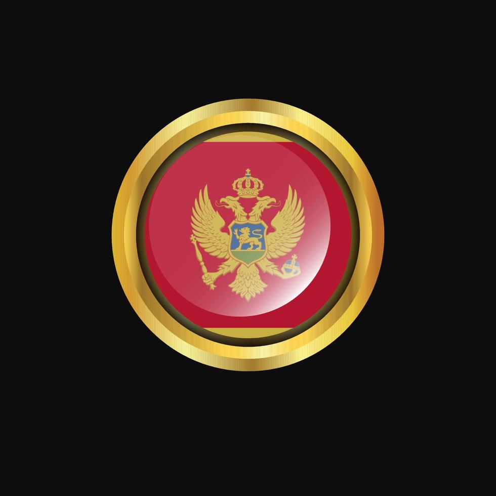 botón dorado de la bandera de montenegro vector