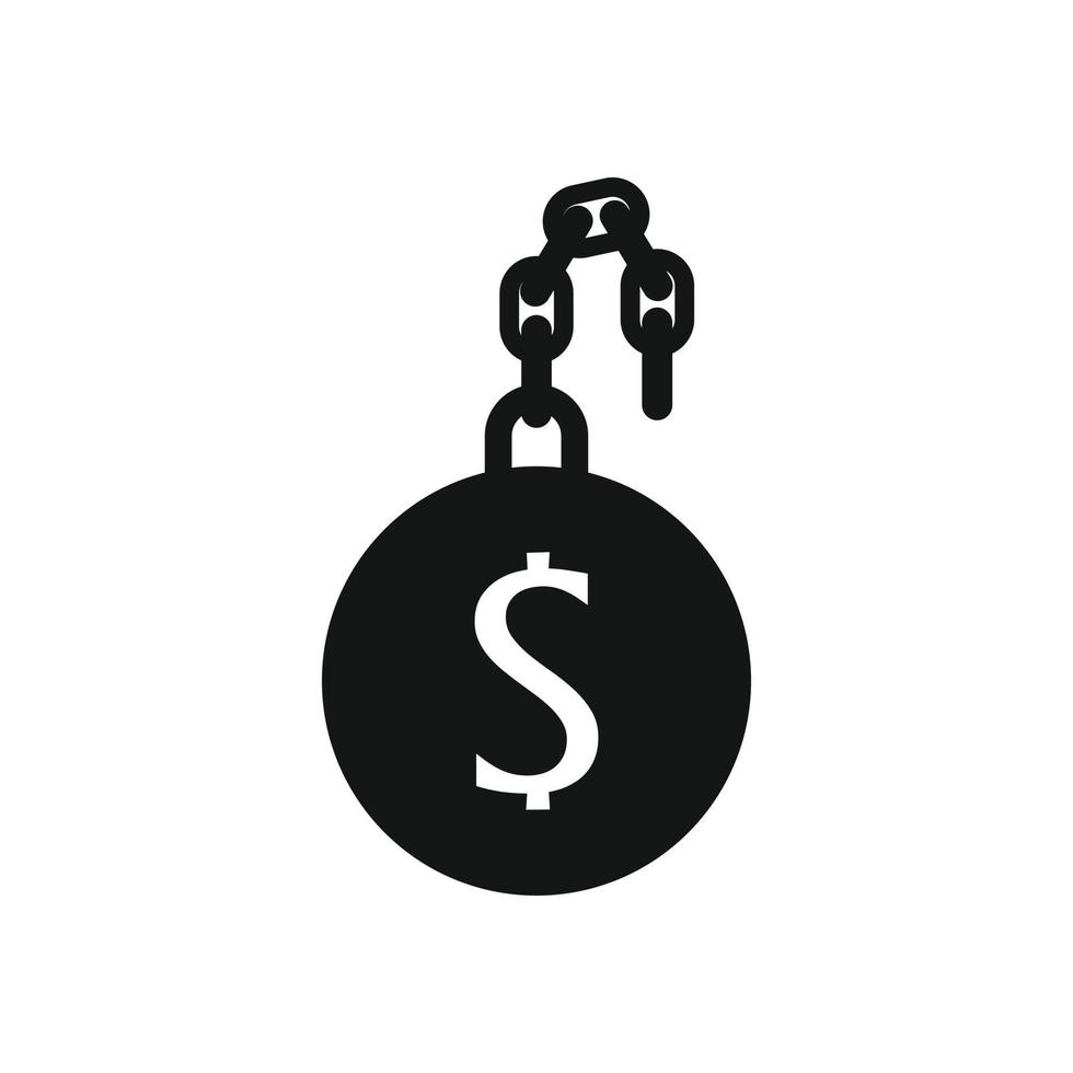 icono de esclavo de dinero, estilo simple vector