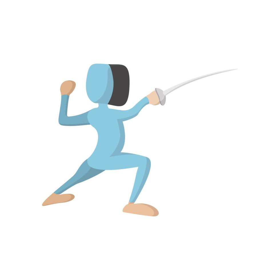 Fencing athlete cartoon icon vector