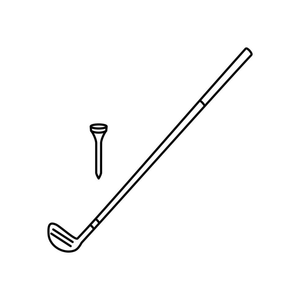 icono de línea de palo de golf vector