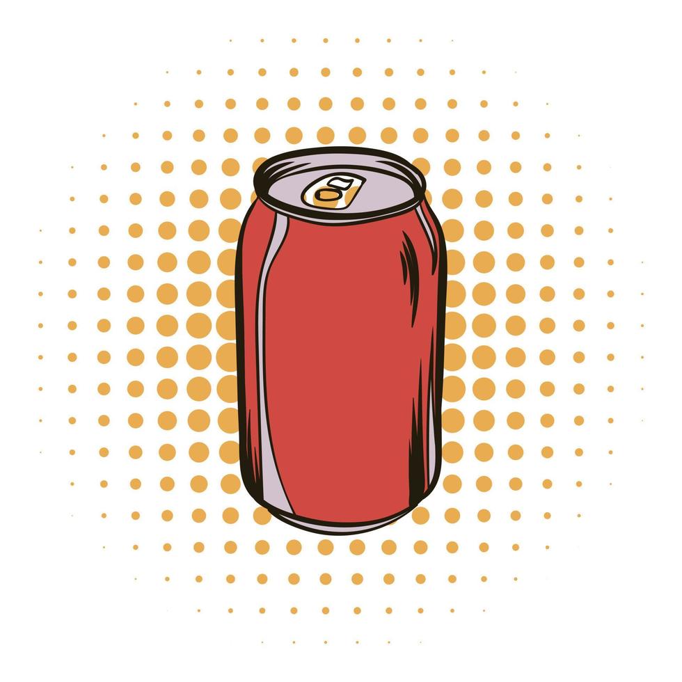 Red aluminum can comics icon vector