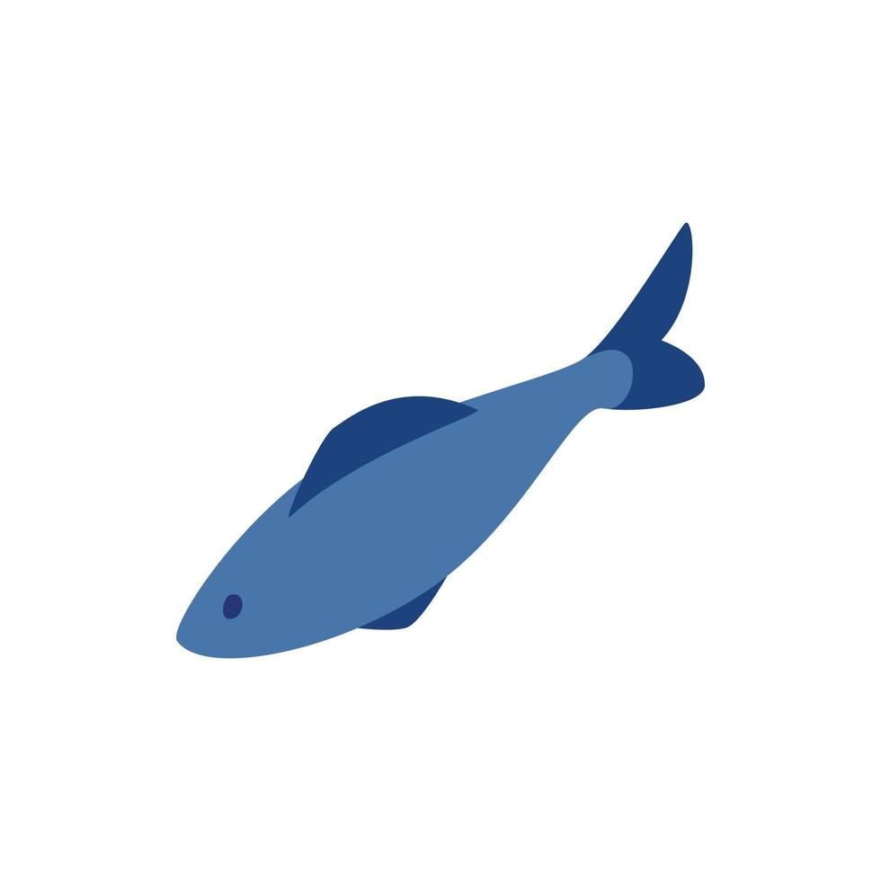 Herring fish icon, isometric 3d style vector