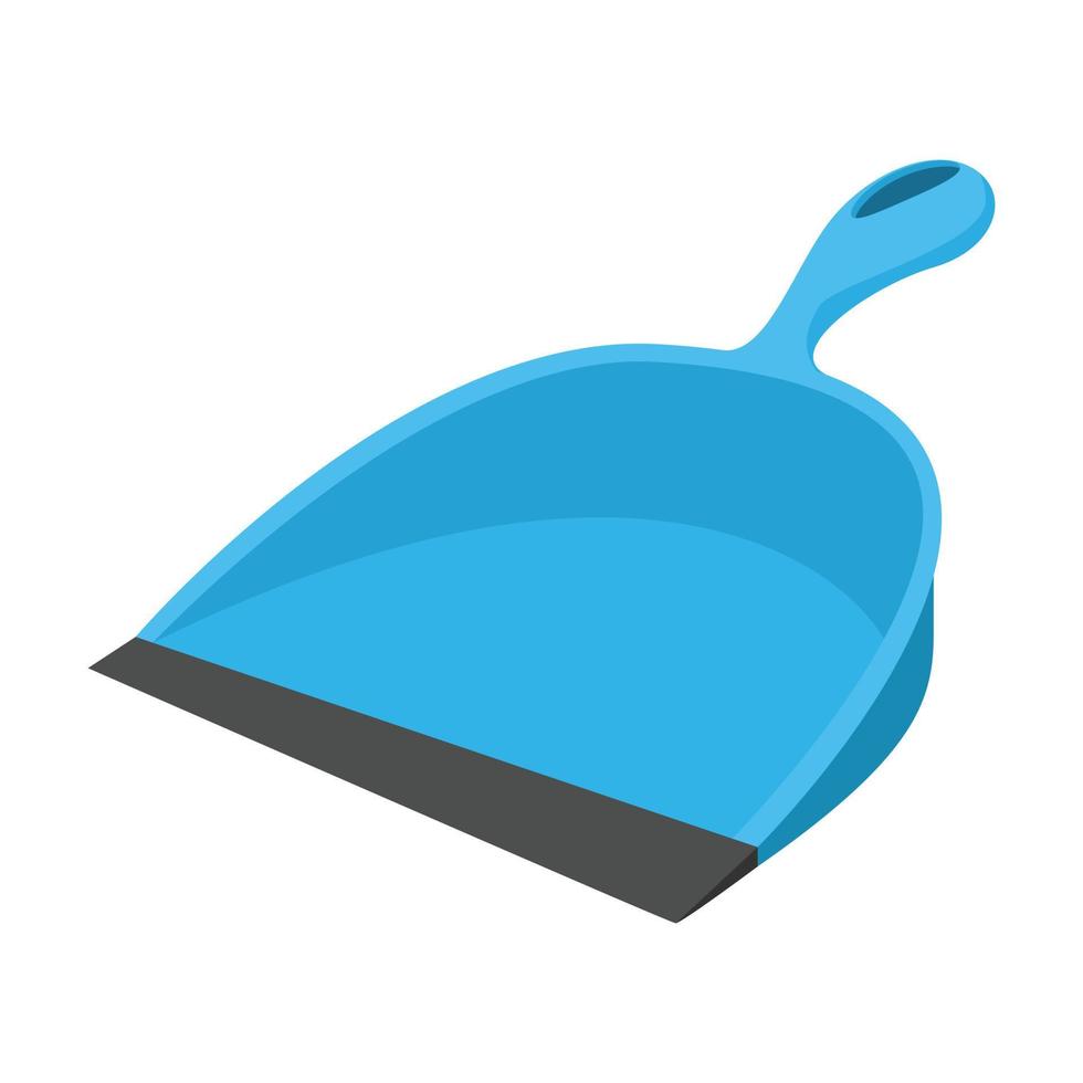 Dustpan blue cartoon icon vector