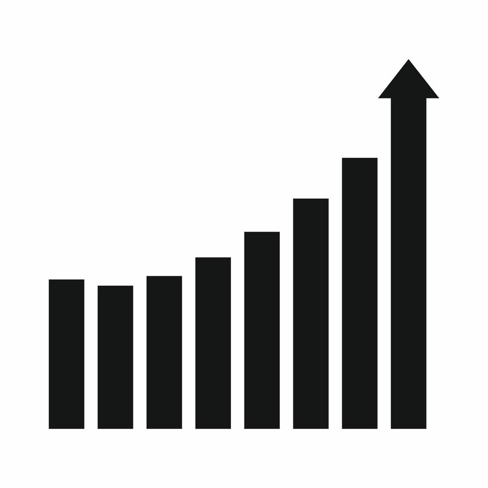 icono de gráfico de negocios, estilo simple vector